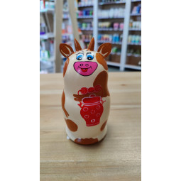Matrioška zvieratko "kravička hnedá" 13cm - 3ks