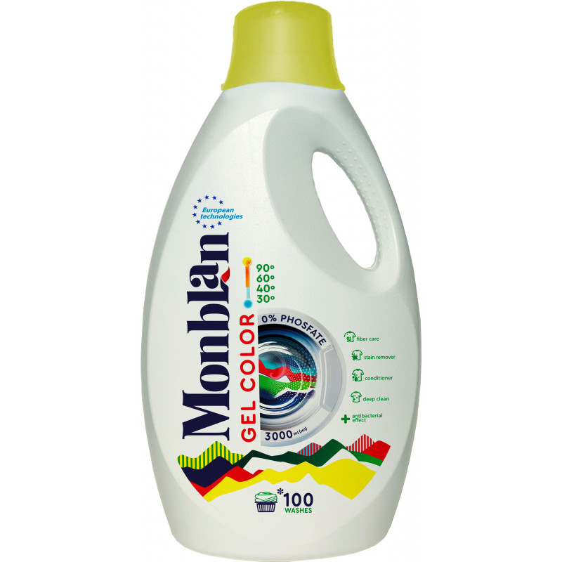 Gél na farebné pranie, 3L - Monblan