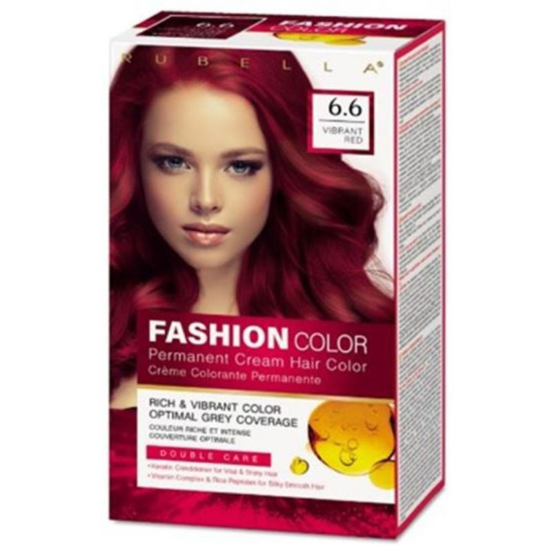 Farba na vlasy ŽIARIVÁ ČERVENÁ, 6.6  2x50ml + 15ml - RUBELLA