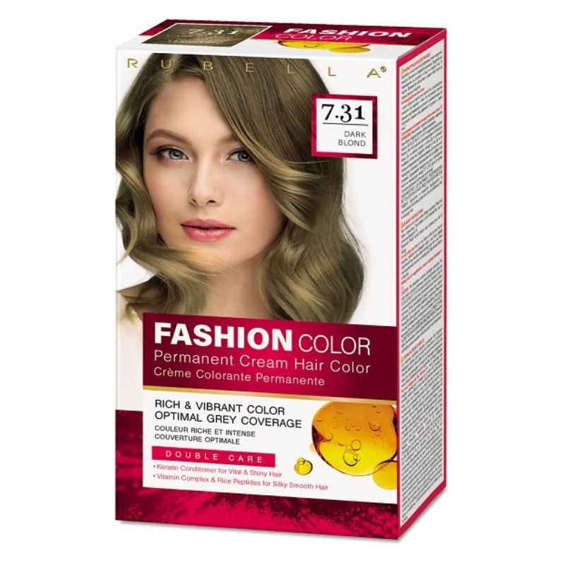 Farba na vlasy TMAVÝ BLOND, 7.31  2x50ml + 15ml - RUBELLA