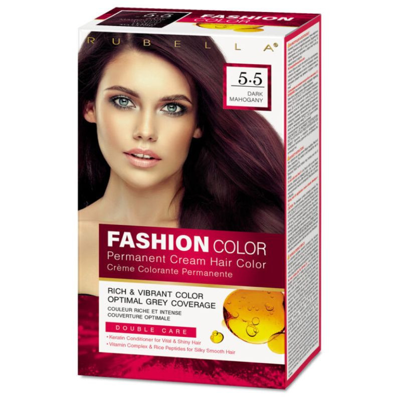 Farba na vlasy TMAVÝ MAHAGÓN, 5.5  2x50ml + 15ml - RUBELLA