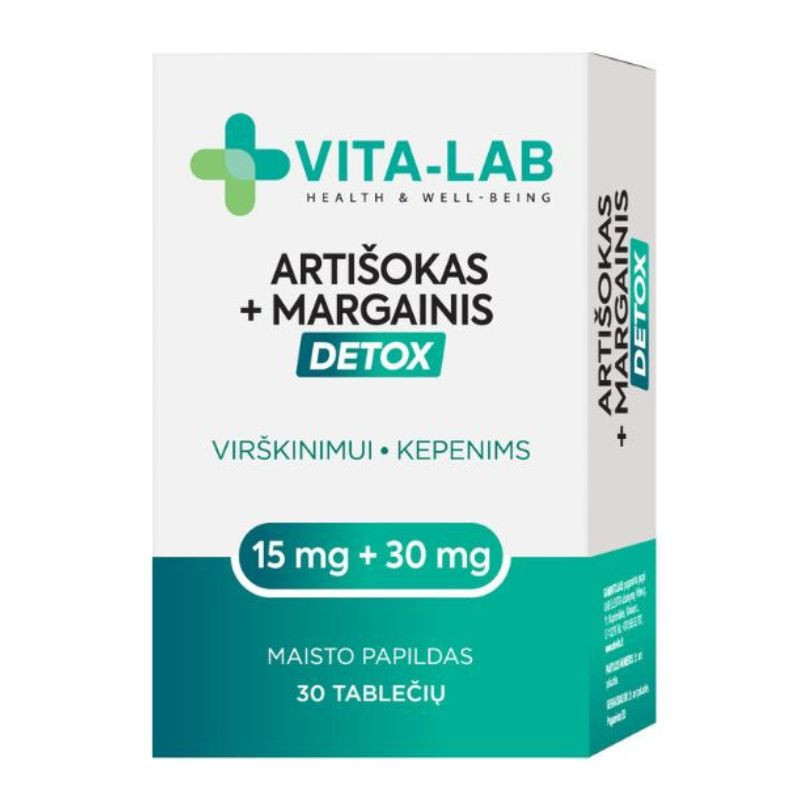 Komplex vitamín doplnok stravy Artičok + Margaini DETOX, 30 tab. - VITA-LAB