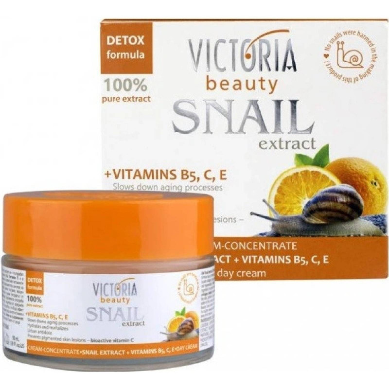 Snail extract denný krém s vitamínmi B5, C, E, 50ml - VICTORIA BEAUTY