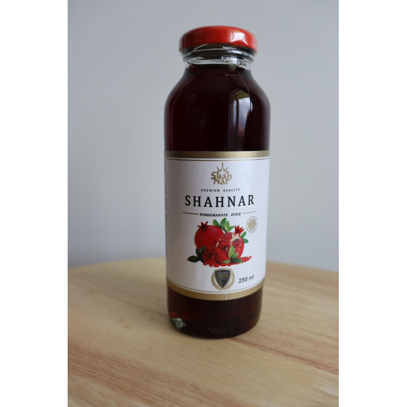 Granátová šťava 100% - SHAHNAR - za studena lisovaná z granátových jabĺk, 250ml