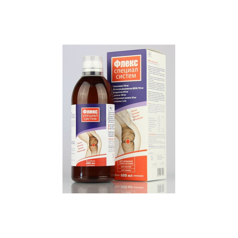Sirup na prirodzenú podporu kĺbovej chrupavky „Flex Special System“, 600 ml - NiKSen