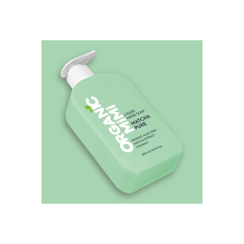 Tekuté mydlo na ruky s aloe vera, extraktom z matchy, vitamínom E,  300 ml  - Organic Mimi