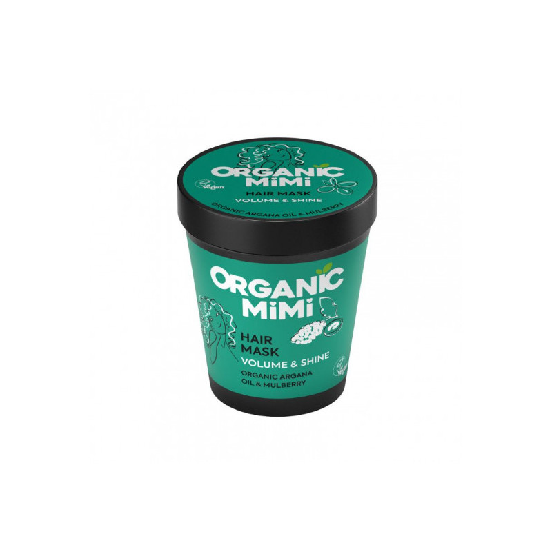 Maska na vlasy dodávajúca objem a lesk Argan a Moruša, 200 ml   - Organic Mimi