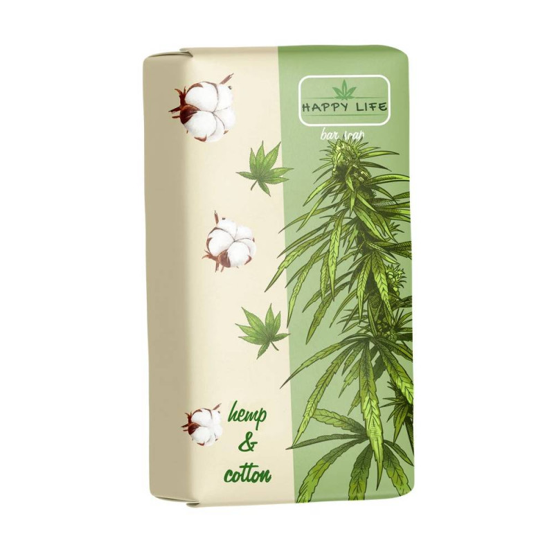 Tuhé mydlo s konope a bavlnou, 180 g - Happy Life