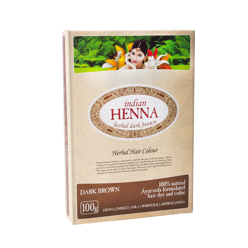 Indická henna 100% prírodná  tmavo hnedá, 100g - ELFARM